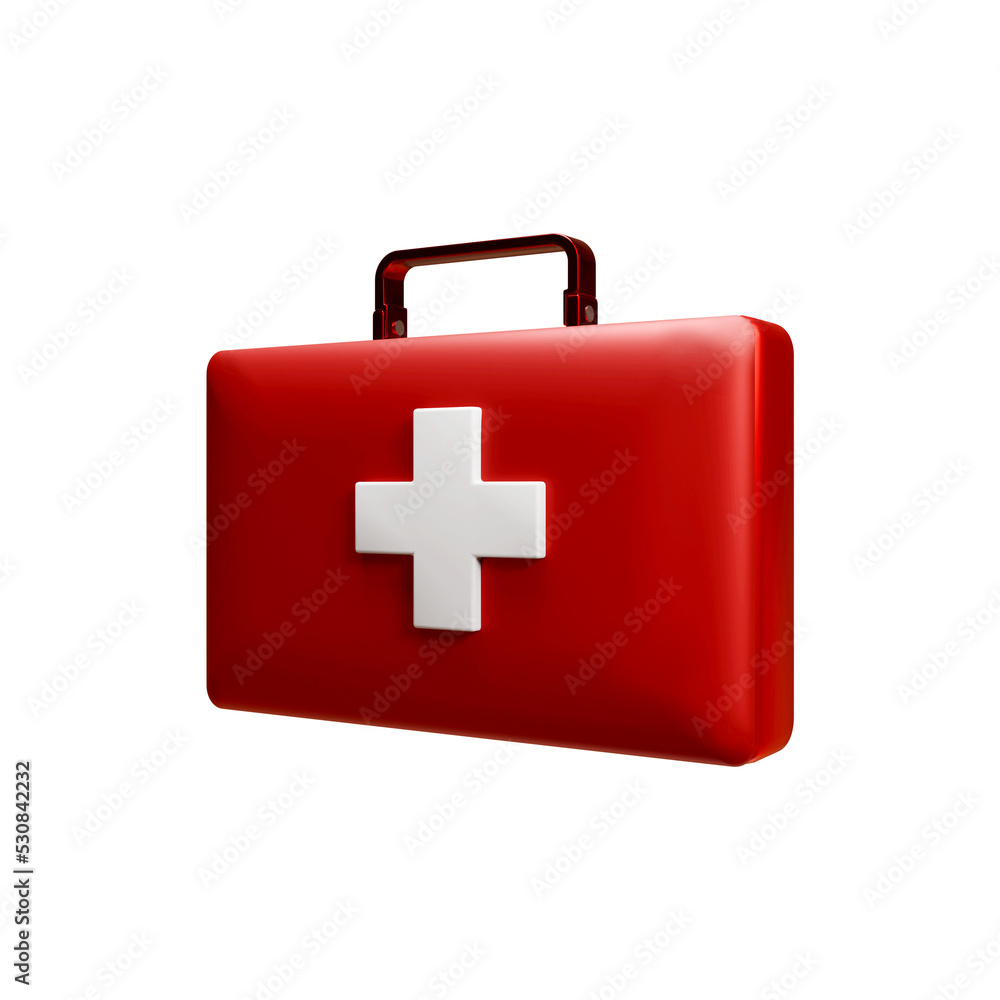 First aid help bag 3d rendering illustration First aid help bag 3d rendering illustration