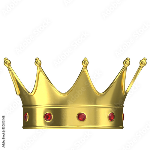 3D rendering illustration of a gold crown