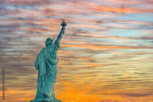 Statue of liberty New york city usa at sunset