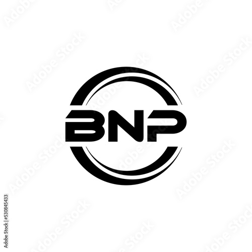 BNP letter logo design with white background in illustrator  vector logo modern alphabet font overlap style. calligraphy designs for logo  Poster  Invitation  etc.