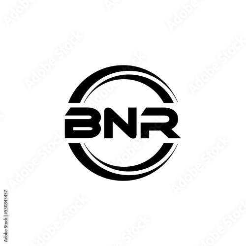 BNR letter logo design with white background in illustrator  vector logo modern alphabet font overlap style. calligraphy designs for logo  Poster  Invitation  etc.