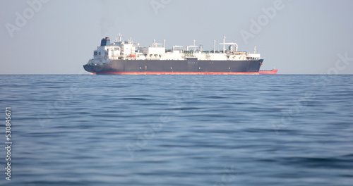 LNG Tanker at sea  transporting LNG