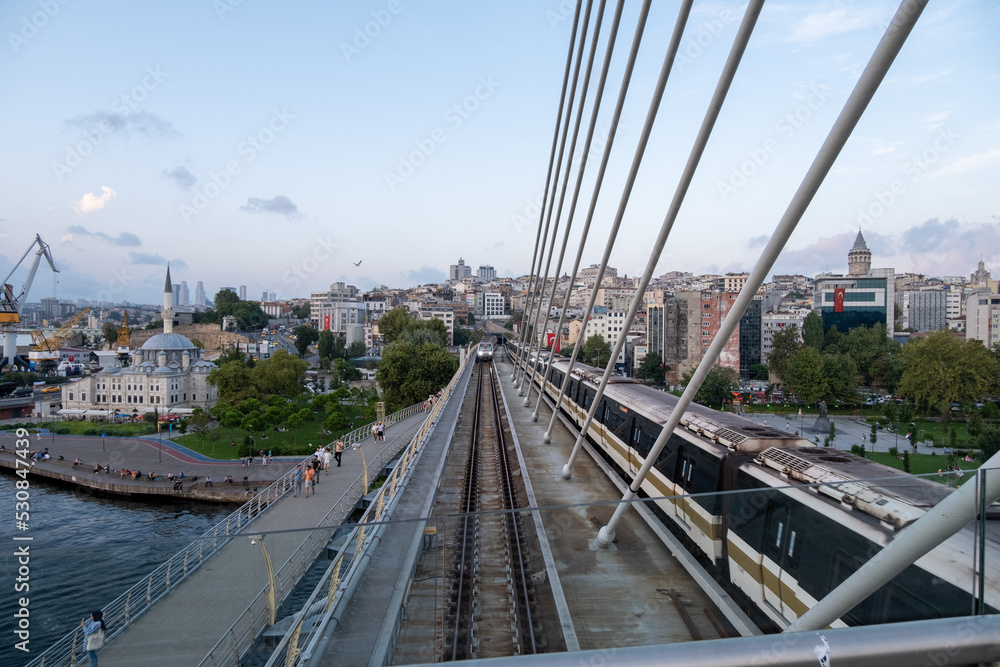 Fototapeta premium istanbul tram metro tramway train on railway 