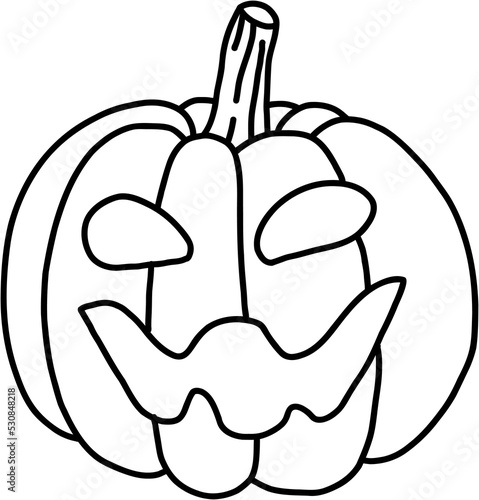 simplicity halloween pumpkin freehand drawing flat design.