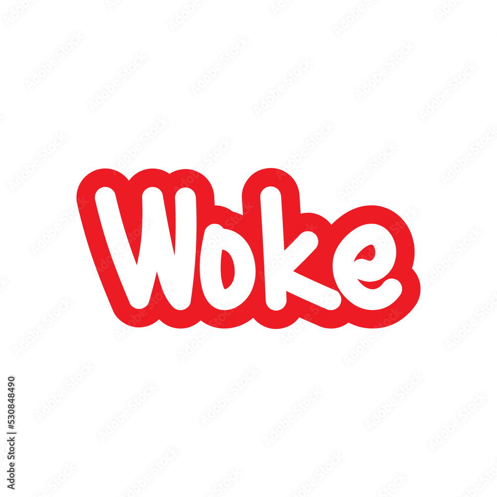Woke Gen Z Slang Word Sticker in Vector Woke Gen Z Slang Word Sticker in Vector