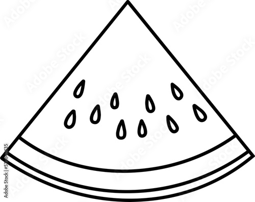 watermelon fruit line drawing outline