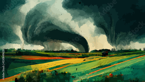 large and dangerous storm system producing a tornado