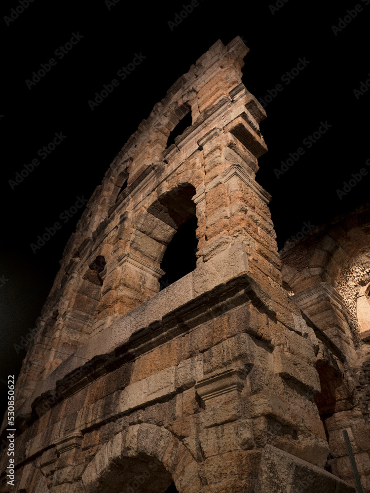 old and a bit damaged amphitheater in verona, italy