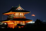 夜の朱雀門と奈良大文字送り火