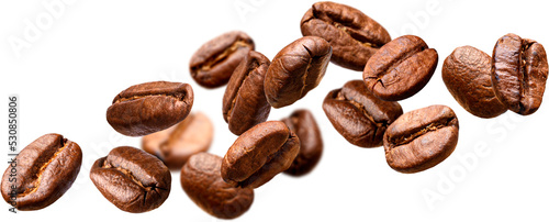Leinwand Poster Roasted coffee beans isolated