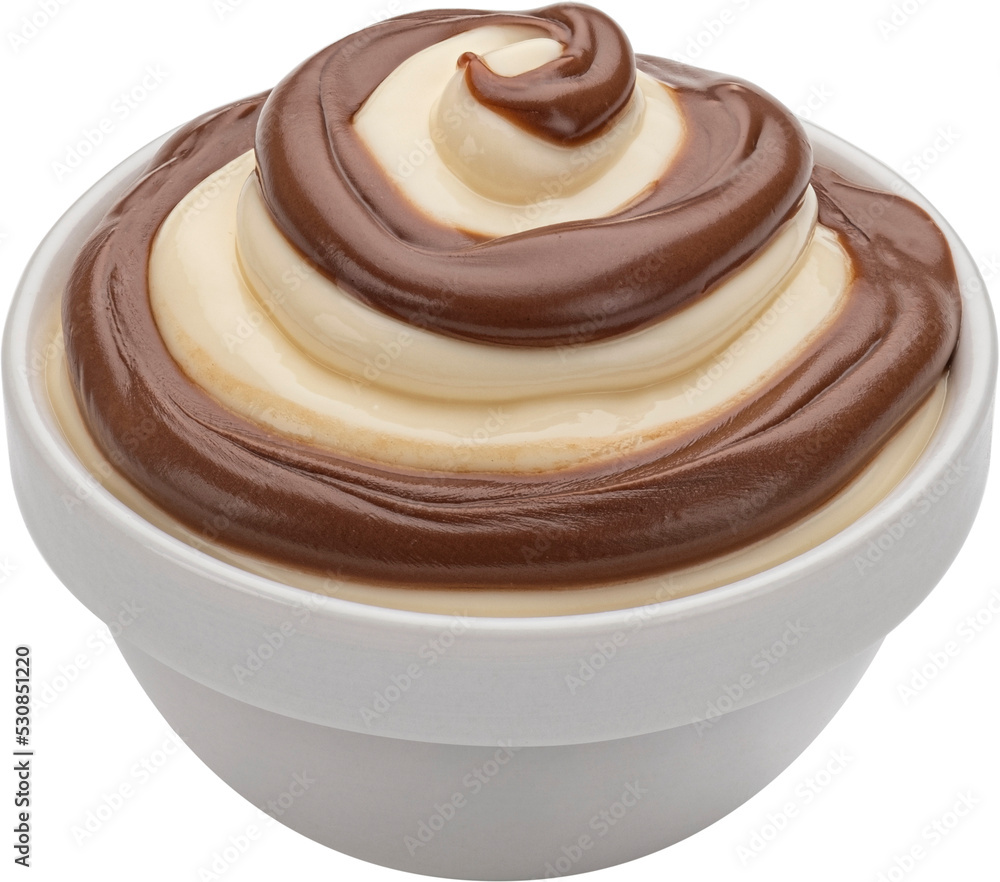 Chocolate vanilla cream swirl isolated Chocolate vanilla cream swirl isolated