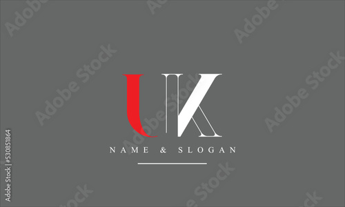 UK, KU, U, K abstract letters logo monogram