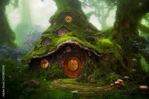 Canvastavla Dwarf or gnome house