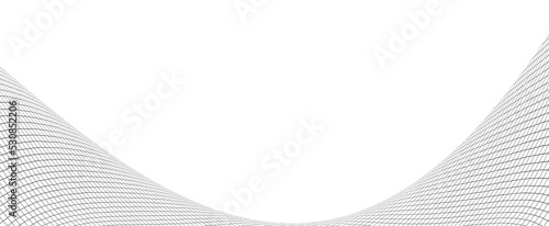 Line art striped graphic template.Abstract black wave design element.