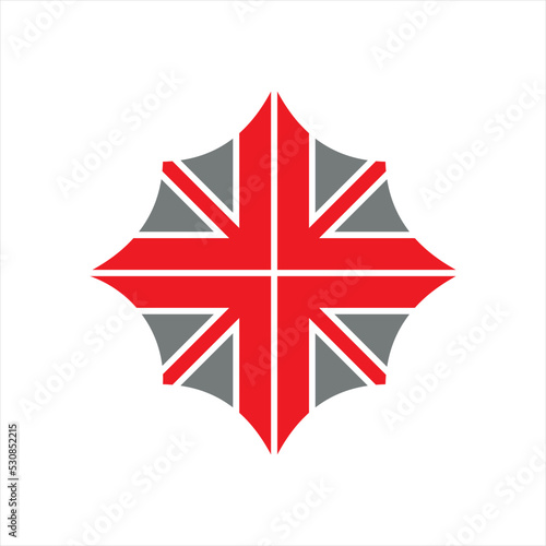 Abstract British flag design logo vector.