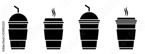Paper cup icon. Drink cup icon, vector illustration