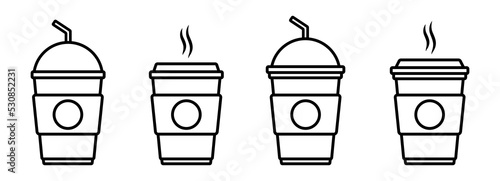 Paper cup icon. Drink cup icon, vector illustration