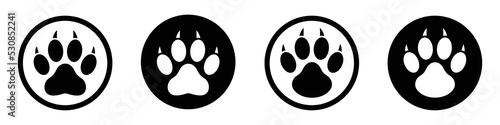 Paw Foot Animal. Animal footprint icon, vector Illustration