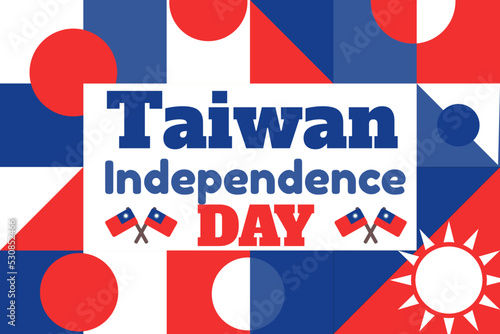 Bilde på lerret Taiwan independence day 10th double tenth October with taiwan flag symbol of patriotism and nationalism