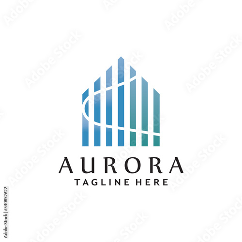aurora light wave logo template