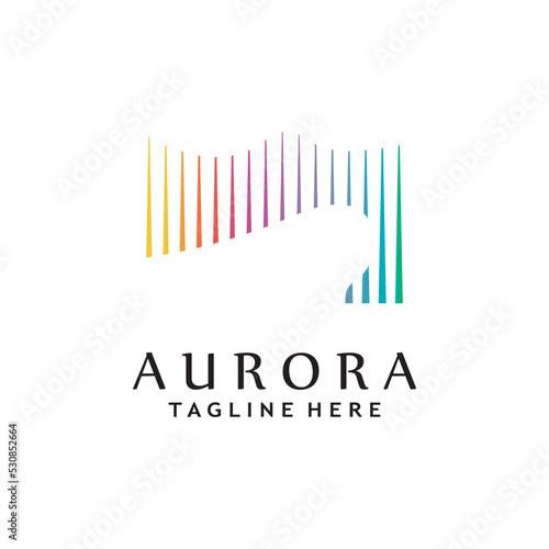 aurora light wave logo template