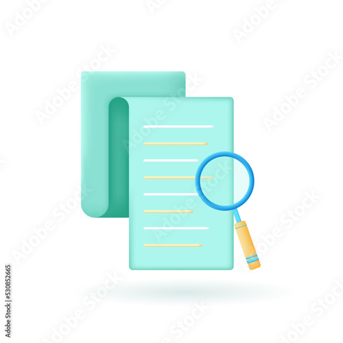 Assessment  3d icon. personal audit and assessment center Human resources. 3d render vector illustration