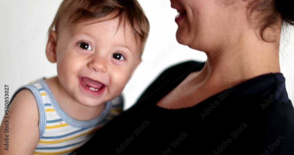 Cute baby mother relationship affection, spontaneous real life laugh and smile Cute baby mother relationship affection, spontaneous real life laugh and smile