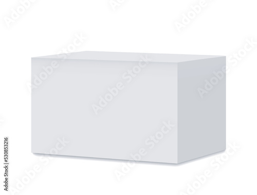 Vector realistic table, desk, box or furniture. White Mockup. Blank template. EPS10. © yulliash