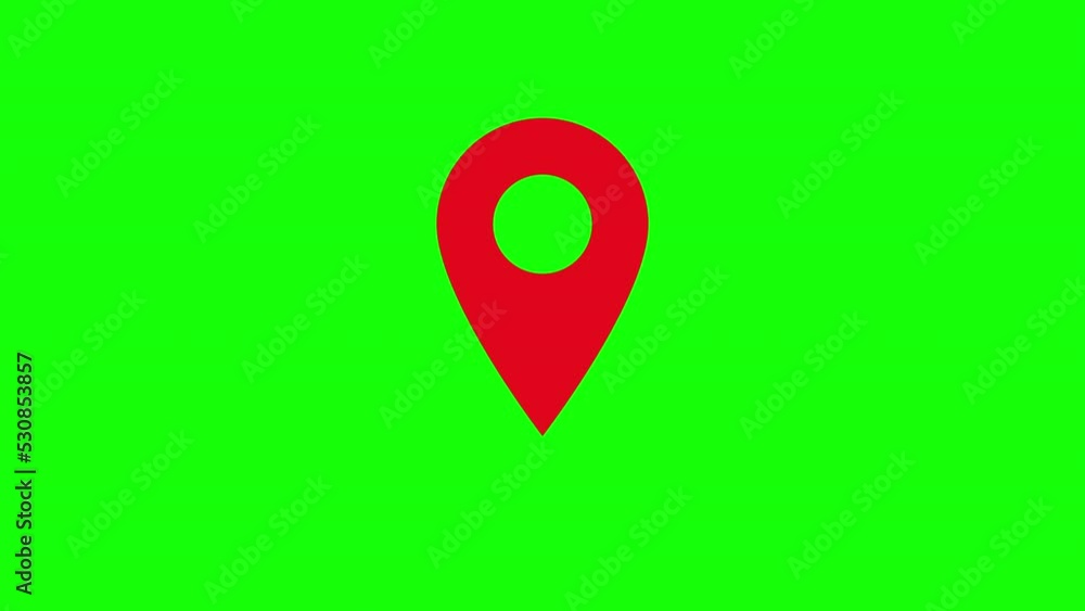 Looping animation of red map location pin bouncing on chroma key background Looping animation of red map location pin bouncing on chroma key background