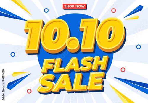 10.10 sale poster or shopping day flyer design. 10.10 Flash sale online banner.