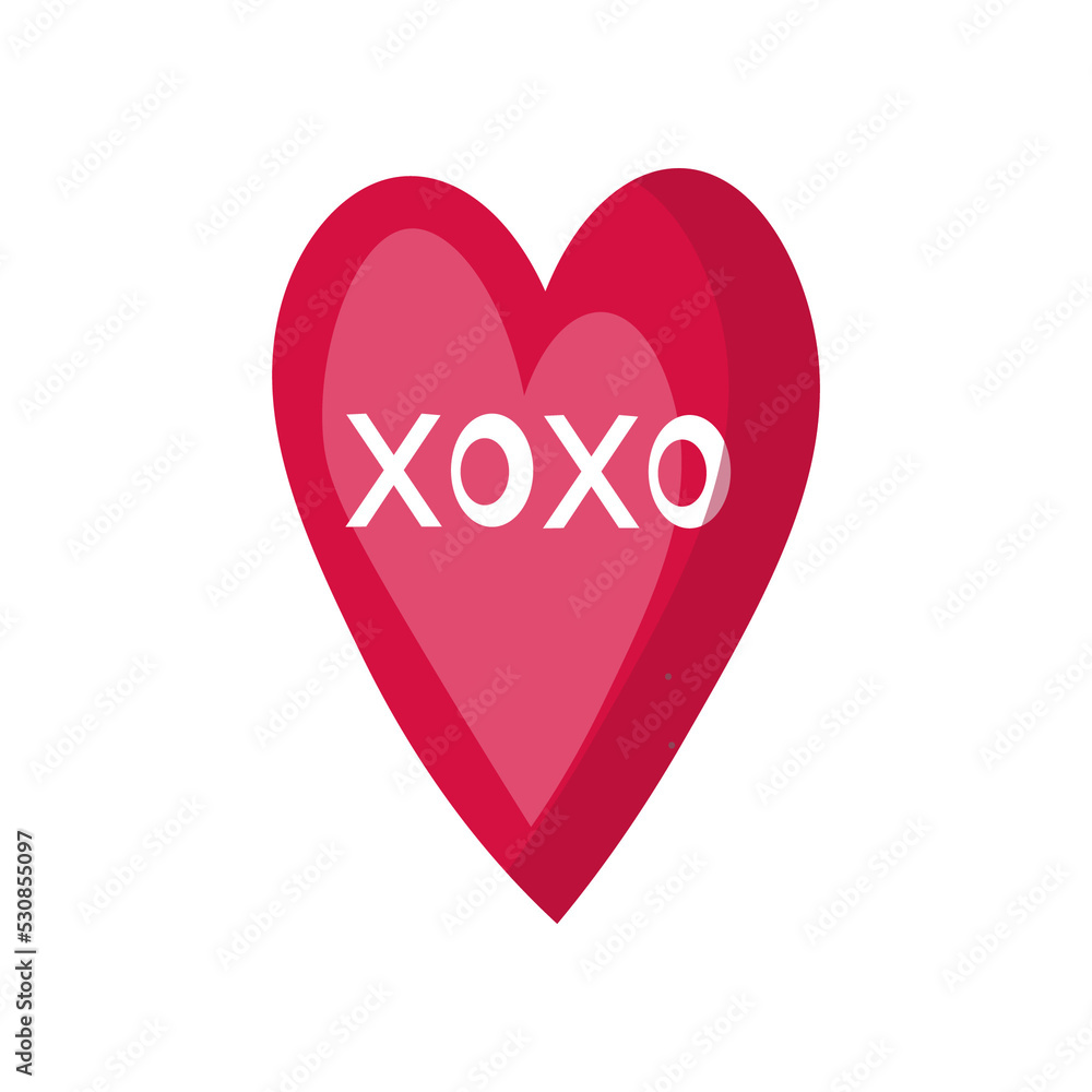 Decorative red heart. Use for Valentine's Day, birthday, wedding, gender parties. Vector illustration. For the design of prints, cards, flyers, clothing, packaging, brochures and covers.