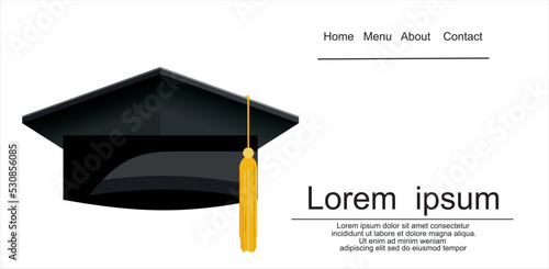 graduation hat with tassel flat icon, academic cap, graduation cap image, graduation cap illustration