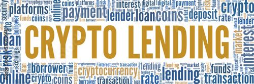 Crypto Lending word cloud conceptual design isolated on white background.