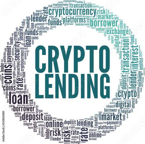 Crypto Lending word cloud conceptual design isolated on white background.