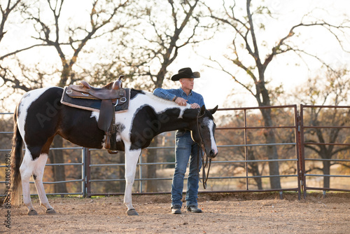 Horse Trainer with Paint Horse