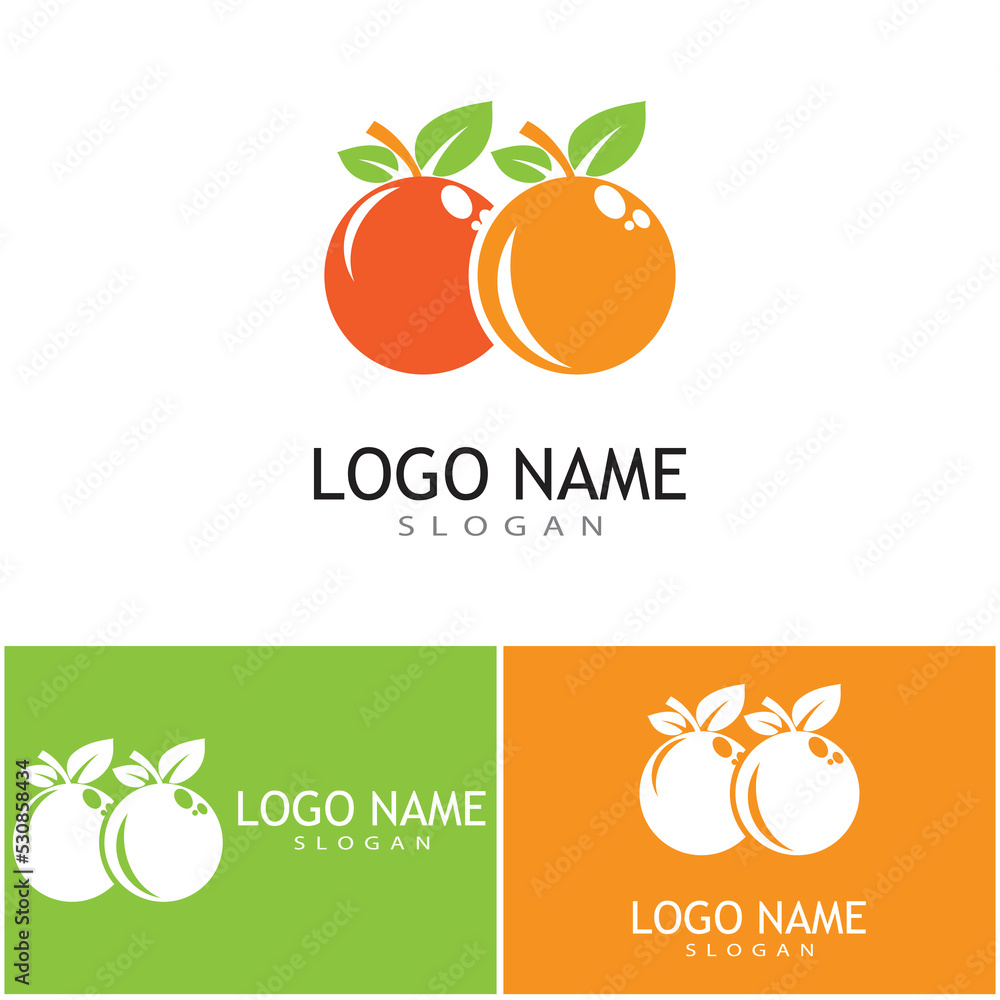 Orange logo design Vector icon illustration design