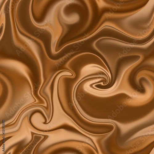 Seamless chocolate pattern. Abstract brown background. The texture of the flowing liquid. Fresh paint effect. Imitation of marble and stone. Modern futuristic backdrop. For textiles and wallpapers..