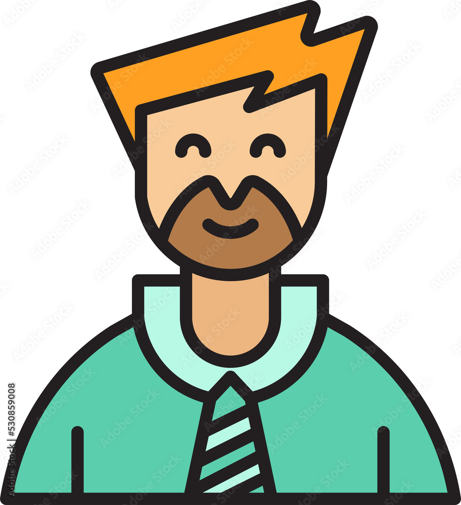 office worker or businessman character avatar illustration