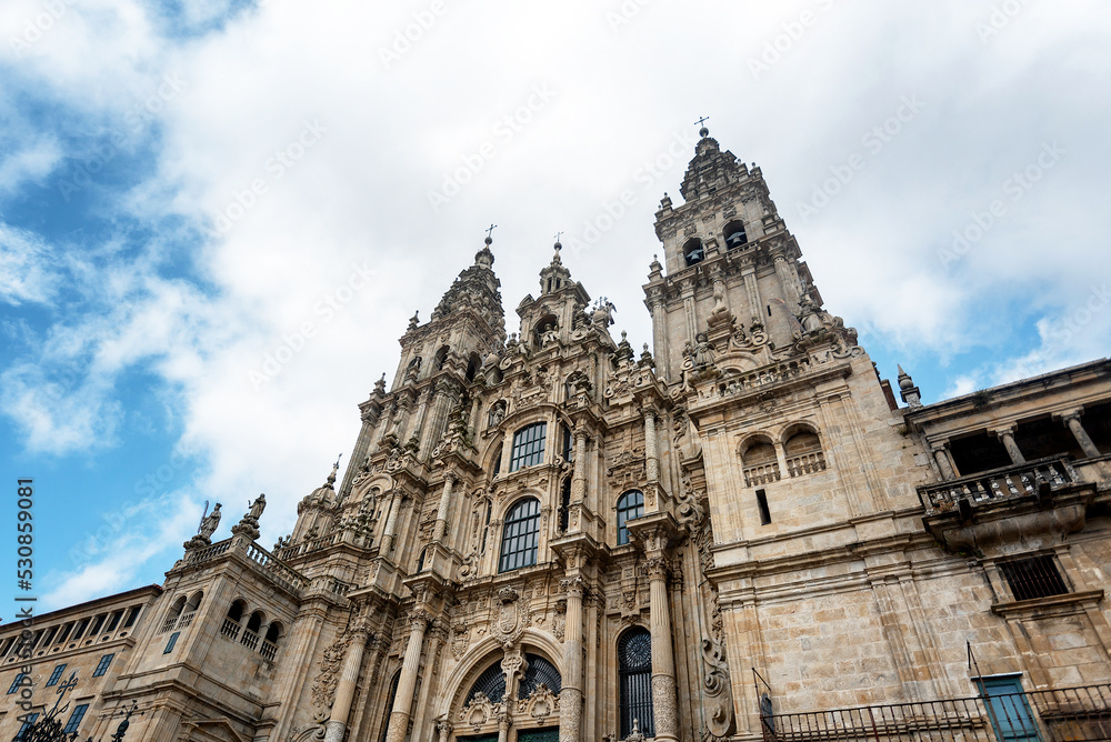 Cathedral Santiago de Compostela in Santiago, Spain in Galicia Comunidad.  