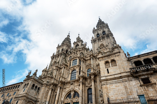 Fotografie Cathedral Santiago de Compostela in Santiago, Spain in Galicia Comunidad