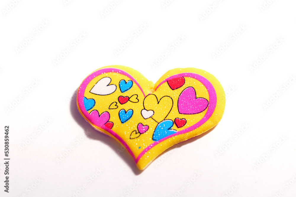 colorful yellow hart with sparkling on a white background colorful yellow hart with sparkling on a white background