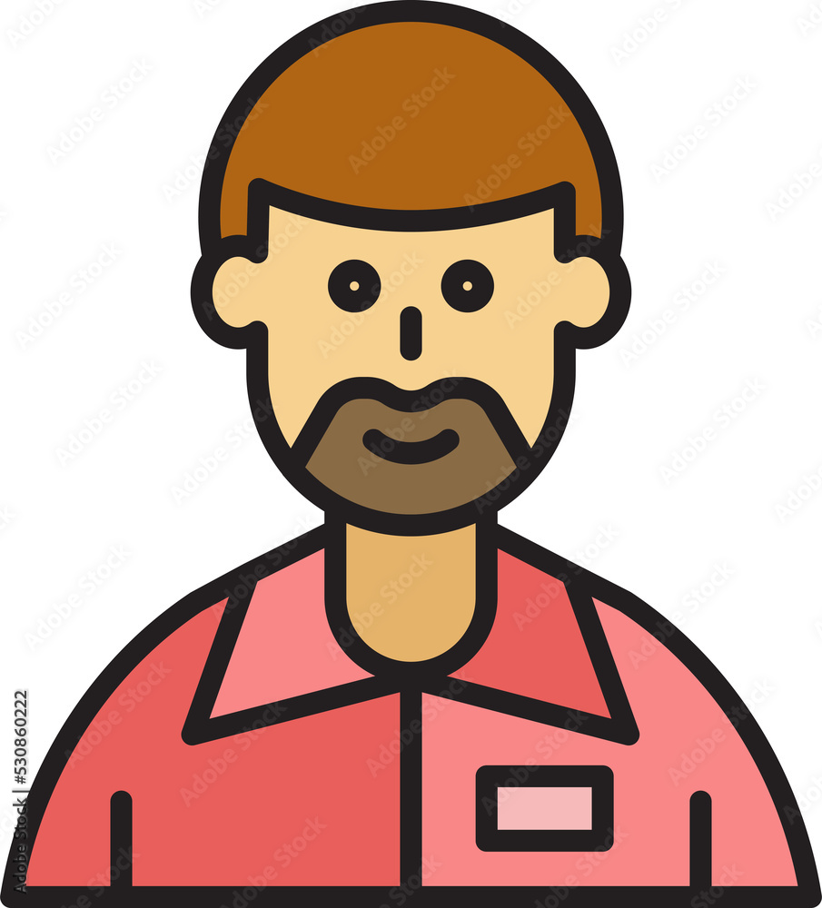 beard man character avatar illustration