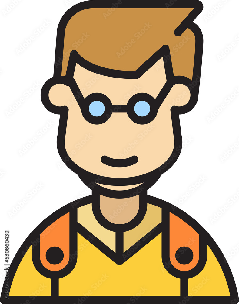 nerd boy character avatar