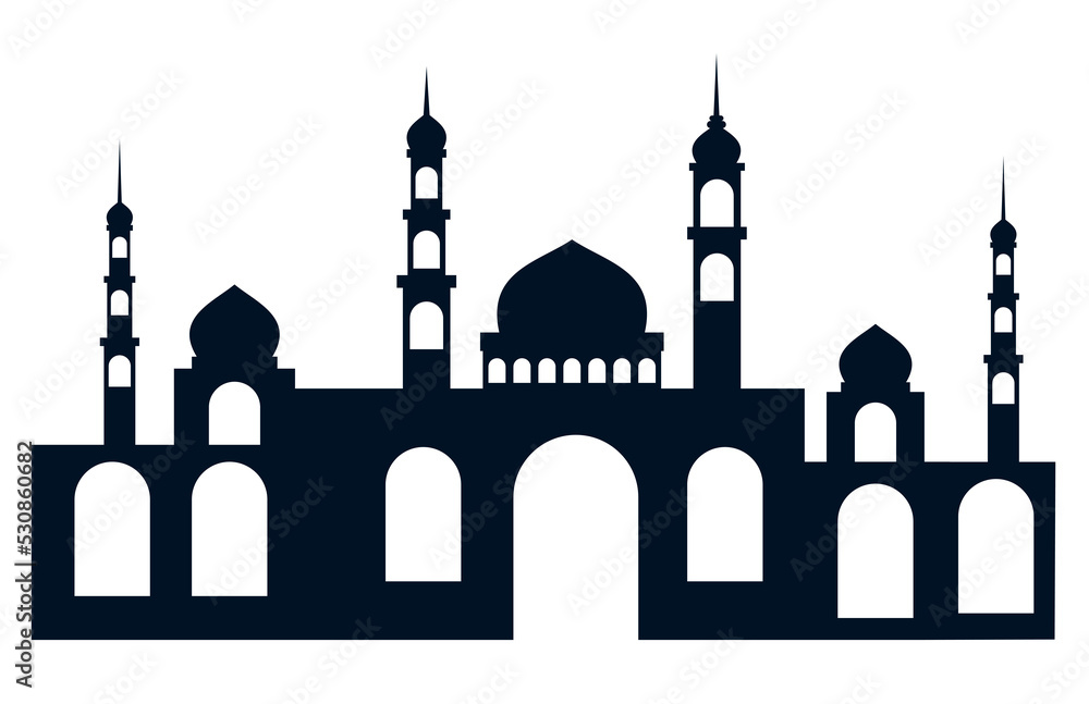 Islamic mosque silhouette background image