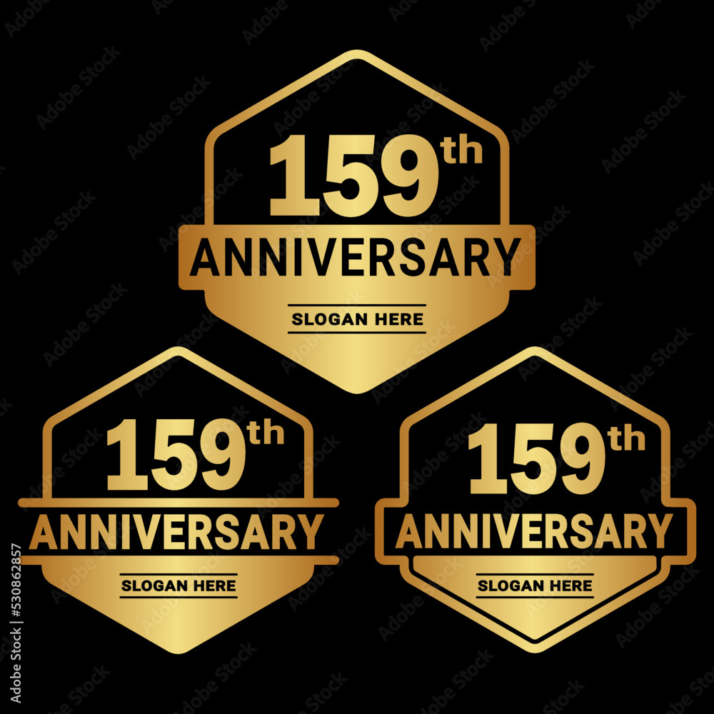 Obraz premium 159 years anniversary celebration logotype. 159th anniversary logo collection. Set of anniversary design template. Vector and illustration.