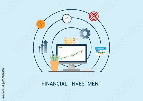 vector illustration infographic long term investment, time investing, success takes time, growth profit, step to investing, process investment, financial investing