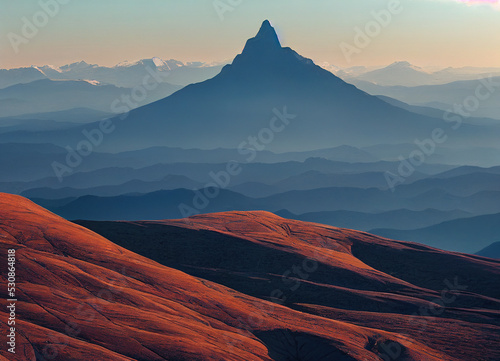 mountain horizon with high peaks
