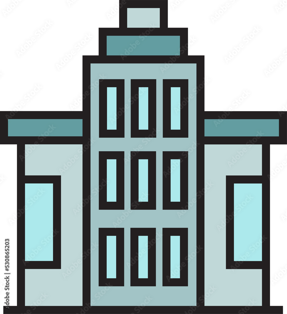 office tower, building icon illustration