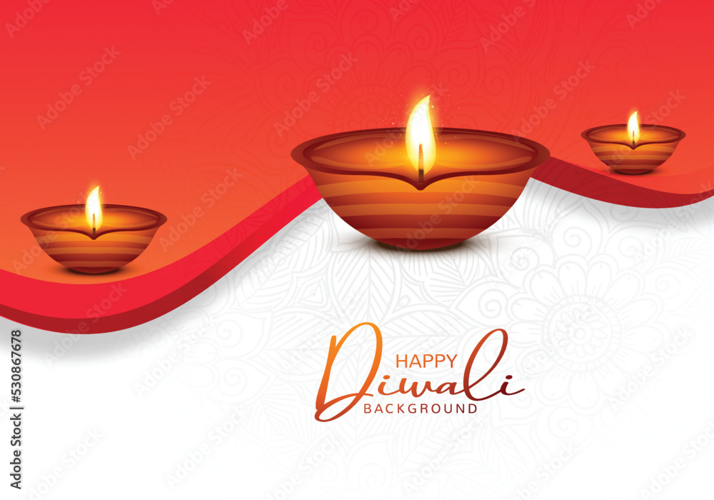 Happy diwali festival background with decorative diya card design Happy diwali festival background with decorative diya card design