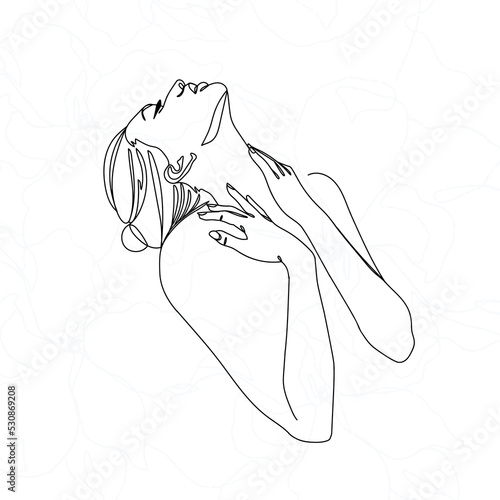 vector female outline sketch line art design illustartion young pretty glamour finger figure minimal model pose girl doodle elegance erotic person beauty contour woman body person lady